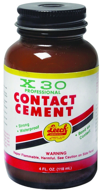 Leech Adhesives X-30 X30-74 Contact Cement, Clear, 4 oz Bottle [SKU: ORG8934614]