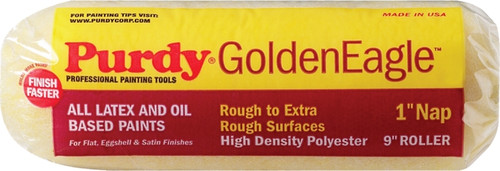 Purdy Golden Eagle 608095 Paint Roller Cover, 1 in Thick Nap, 9 in L, Polyester Cover [SKU: ORG6114862]