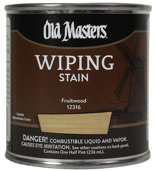 Old Masters 12316 Wiping Stain, Fruitwood, Liquid, 0.5 pt, Can [SKU: ORG2931848]