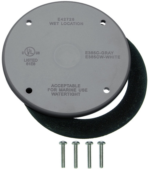 Carlon E365C-CAR Cover, 4 in Dia, Round, PVC, Gray [SKU: ORG8544447]