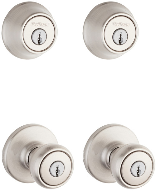 Kwikset 242T 15 K2 CP Deadbolt and Entry Lockset, 3 Grade, Keyed Alike Key, Metal, Satin Nickel, K2 Keyway [SKU: ORG8381493]