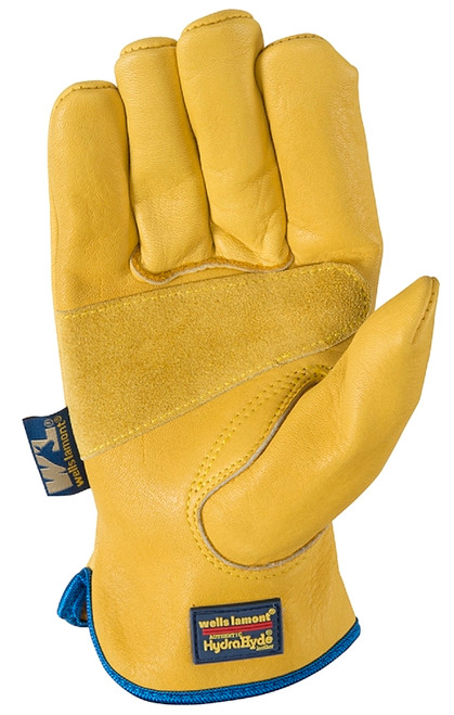 Wells Lamont 1168L Work Gloves, Men's, L, 9 to 9-1/2 in L, Keystone Thumb, Slip-On Cuff, Cowhide Leather, Gold/Yellow [SKU: ORG7381734]
