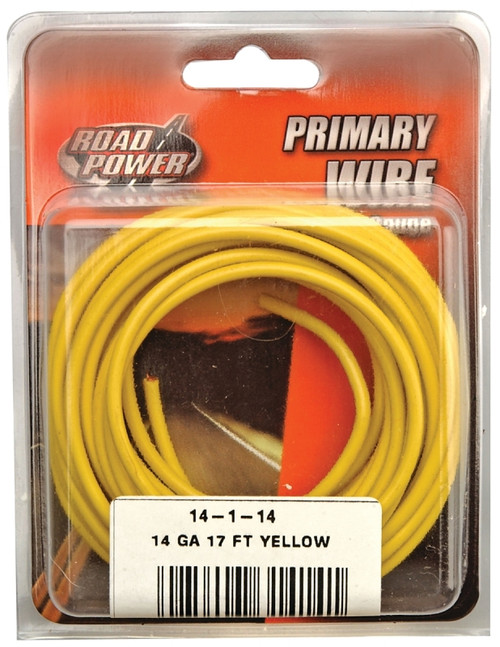 Road Power 55670833/14-1-14 Electrical Wire, 14 AWG Wire, 25/60 V, Copper Conductor, Yellow Sheath, 17 ft L [SKU: ORG6925622]