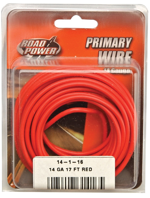 Road Power 55669133/14-1-16 Electrical Wire, 14 AWG Wire, 25/60 V, Copper Conductor, Red Sheath, 17 ft L [SKU: ORG6925689]