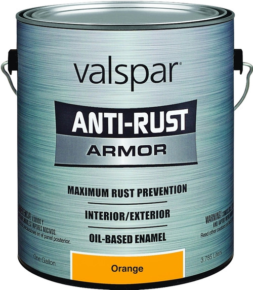 Valspar Anti-Rust Armor 044.0021837.007 Enamel, Gloss, Safety Orange, 1 gal, Can [SKU: ORG6393573]
