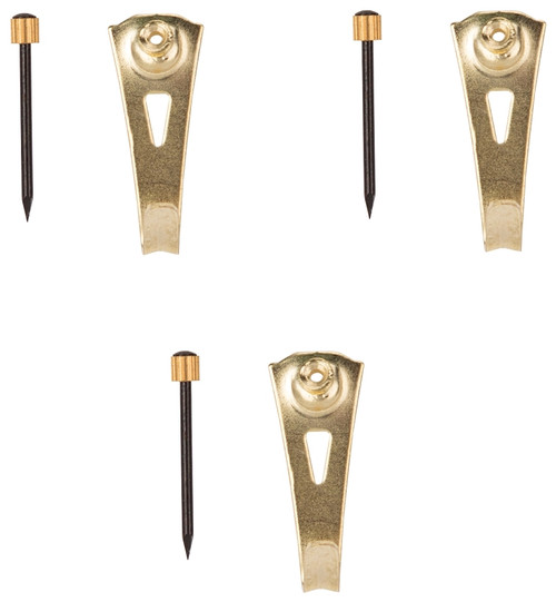 ProSource PH-122270-PS Picture Hanger, 30 lb, Steel, Polished Brass, Brass, Nail-In Mounting [SKU: ORG5524574]