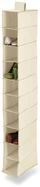 Honey-Can-Do SFT-01254 Closet Organizer, 12 in W, 54 in H, 10-Shelf, Canvas, Beige [SKU: ORG0093963]