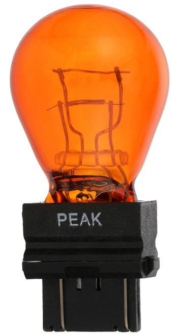 PEAK 3157NALL-BPP Miniature Automotive Bulb, 12.8 V, Incandescent Lamp, Wedge Base, Amber/Red Light [SKU: ORG4541520]
