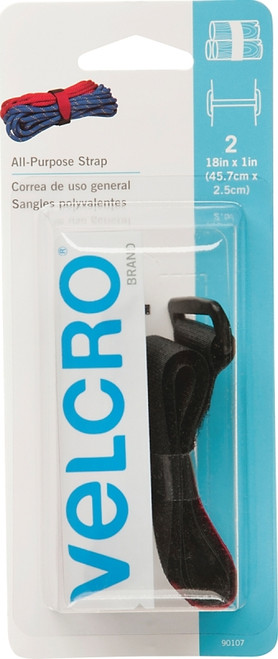 VELCRO Brand 90107 Fastener, 1 in W, 18 in L, Black [SKU: ORG6589832]