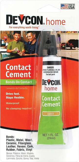 Devcon 18045 Contact Cement, Liquid, Hydrocarbon, Amber, 1 oz Tube [SKU: ORG6394902]