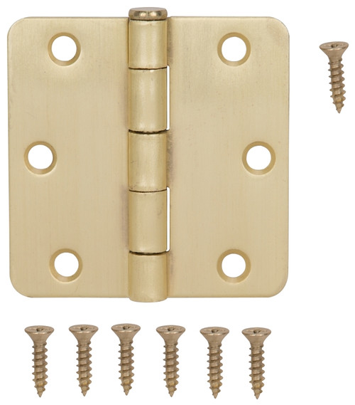 ProSource BH-BR01-PS Door Hinge, Steel, Satin Brass, Loose Pin, 180 deg Range of Motion, Screw Mounting [SKU: ORG2644276]