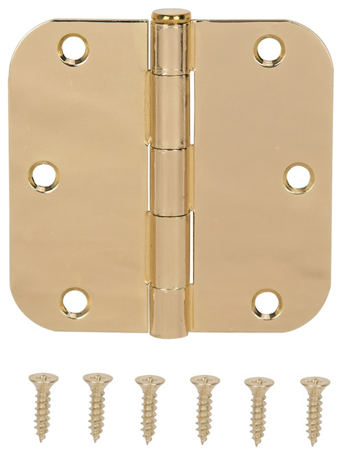 ProSource BH-102PB-PS Door Hinge, Steel, Bright Brass, Loose Pin, 180 deg Range of Motion, Screw Mounting [SKU: ORG2667418]