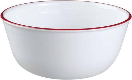OLFA 1060572 Soup/Cereal Bowl, Vitrelle Glass, Red/White, For: Dishwashers and Microwave Ovens [SKU: ORG7048101]
