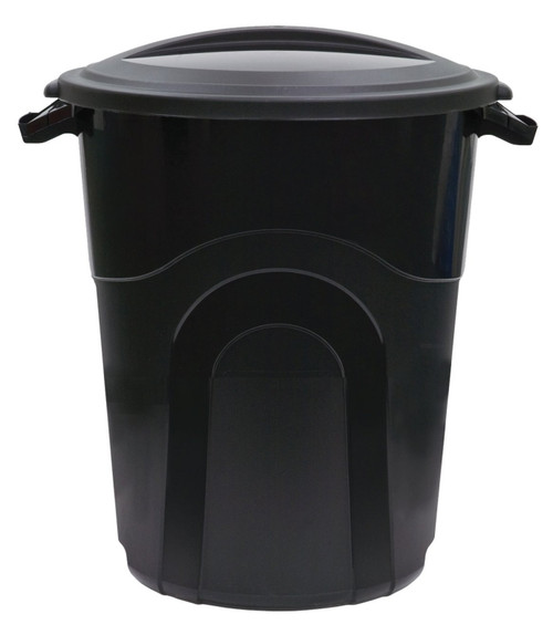 United Solutions TI0040 Trash Can, 20 gal Capacity, Plastic, Black, Snap-On Lid Closure [SKU: ORG1684489]