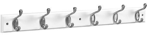 National Hardware DPV8170 S812-990 Hook Rail, 6-Hook, Wood, Satin Nickel [SKU: ORG7188691]