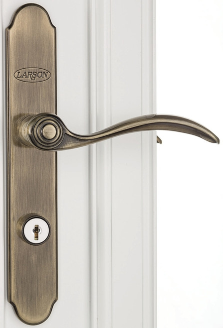 Larson QuickFit Series 20297820 Door Handleset, Metal, Antique Brass [SKU: ORG4338828]