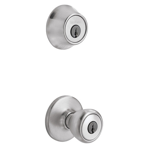 Kwikset 242T 26D CP K6 Entry Knob and Deadbolt, 3 Grade, Knob Handle, Keyed One Side Key, Metal, Satin Chrome [SKU: ORG7554652]