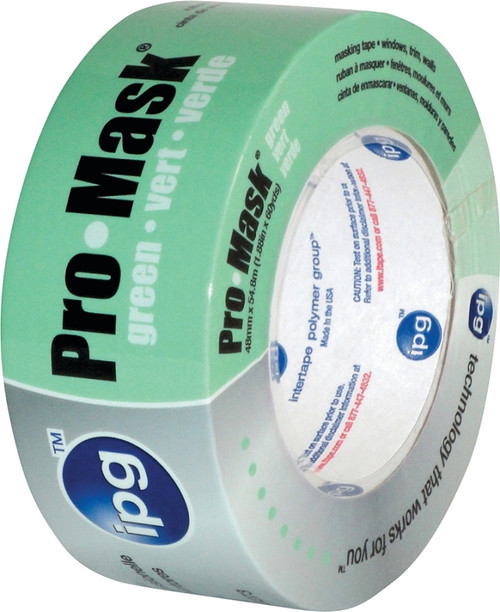IPG 5804-1.5 Masking Tape, 60 yd L, 1.4 in W, Crepe Paper Backing, Light Green [SKU: ORG0427146]