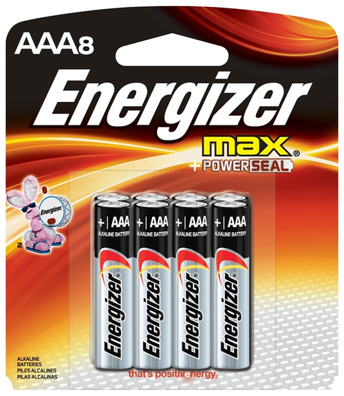 Energizer E92MP-8 Battery, 1.5 V Battery, 1250 mAh, AAA Battery, Alkaline, Manganese Dioxide, Zinc [SKU: ORG0240648]