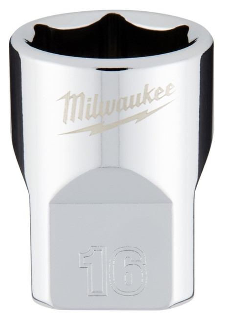 Milwaukee 45-34-9086 Socket, 16 mm Socket, 3/8 in Drive, 6-Point, Chrome Vanadium Steel, Chrome [SKU: ORG1387489]