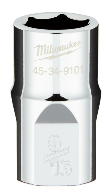 Milwaukee 45-34-9101 Socket, 9/16 in Socket, 1/2 in Drive, 6-Point, Chrome Vanadium Steel, Chrome [SKU: ORG1388230]