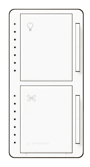 Lutron MACL-LFQH-WH Fan Control and Light Dimmer, 1 -Pole, 120 VAC, 60 Hz, White [SKU: ORG7822521]