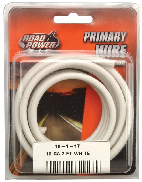 Road Power 55671933/10-1-16 Electrical Wire, 10 AWG Wire, 25/60 VAC/VDC, Copper Conductor, White Sheath, 7 ft L [SKU: ORG6924864]