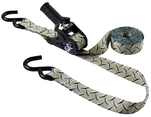 KEEPER 47383 Tie-Down Strap, 1 in W, 12 ft L, Gray, 500 lb Working Load, S-Hook End [SKU: ORG8927113]