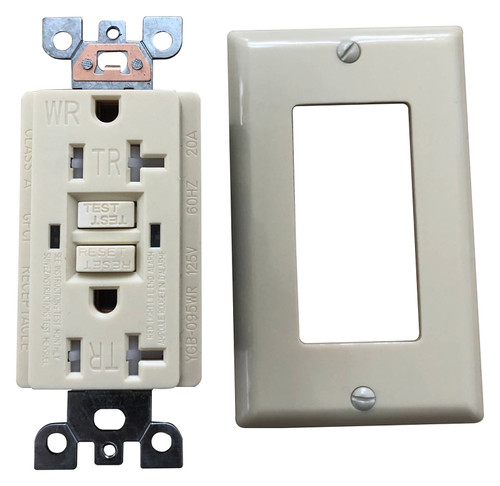 GENMAX TRWR20VST GFCI Wall Receptacle, 20 A, Ivory [SKU: ORG9443276]