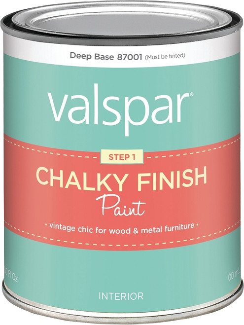 Valspar 410.0087001.005 Chalky Finish Paint System, Deep Base, 1 qt, Can [SKU: ORG8306912]