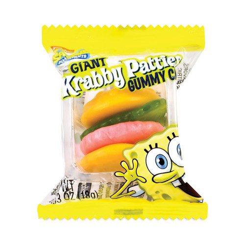 SpongeBob Squarepants Giant Krabby Patties Gummy Candy, 0.63 oz Pack, 36/Box, Delivered in 1-4 Business Days [SKU: GRR2500006]