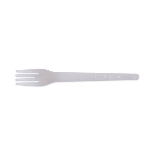 Plantware Compostable Cutlery, Fork, 6", Pearl White, 50/Pack, 20 Pack/Carton [SKU: ECOEPS012]