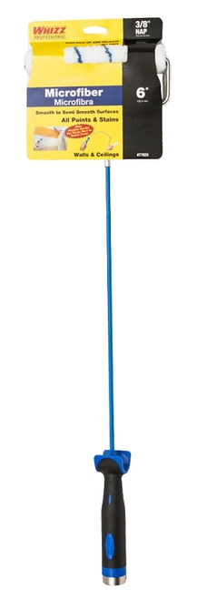 WHIZZ 77620 Mini Roller with Flexible Frame, 3/8 in Nap, Microfiber Cover, Flexible Handle, 6 in L Roller [SKU: ORG9443383]