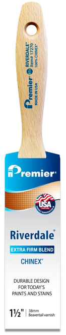 Premier Riverdale 17270 Paint Brush, 1-1/2 in W, Beavertail Varnish Brush, 2-7/16 in L Bristle, Chinex Bristle [SKU: ORG0249540]
