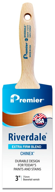 Premier Riverdale 17273 Paint Brush, 3 in W, Beavertail Varnish Brush, 3-3/16 in L Bristle, Chinex Bristle [SKU: ORG0249573]