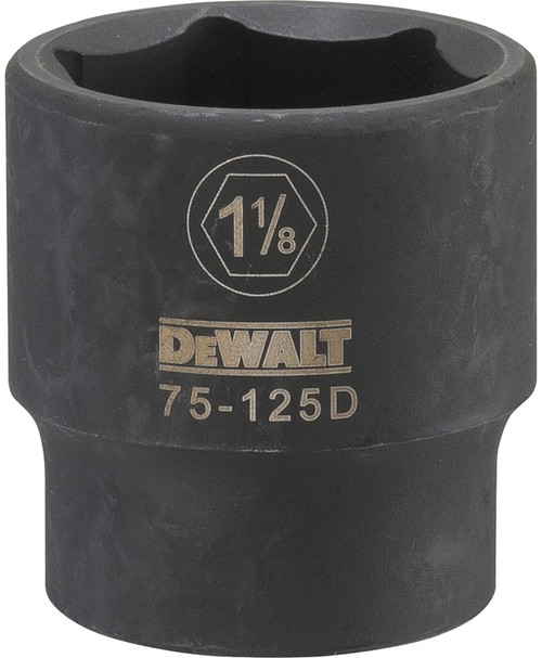 DeWALT DWMT75125OSP Deep Impact Socket, 1-1/8 in Socket, 1/2 in Drive, 6-Point, Steel, Black Oxide [SKU: ORG7516891]