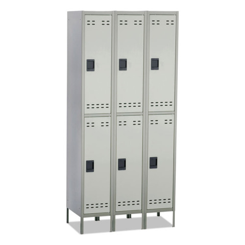 Double-Tier, Three-Column Locker, 36w x 18d x 78h, Two-Tone Gray [SKU: SAF5526GR]