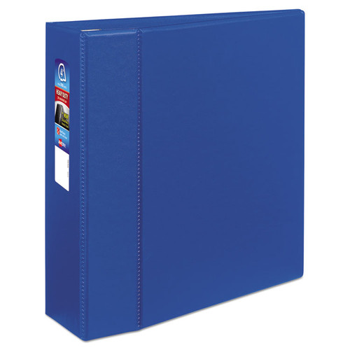 Heavy-Duty Non-View Binder with DuraHinge and Locking One Touch EZD Rings, 3 Rings, 4" Capacity, 11 x 8.5, Blue [SKU: AVE79884]
