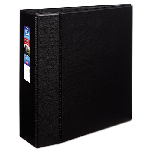 Heavy-Duty Non-View Binder with DuraHinge and Locking One Touch EZD Rings, 3 Rings, 4" Capacity, 11 x 8.5, Black [SKU: AVE79984]