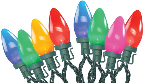 Santas Forest 24980 LED Lights, Spool, C9, Opaque, Multi-Color, 100 ct [SKU: ORG4623633]