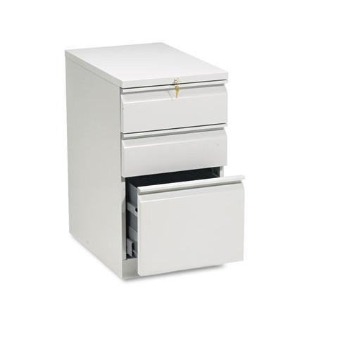 Brigade Mobile Pedestal with Pencil Tray Insert, Left/Right, 3-Drawers: Box/Box/File, Letter, Light Gray, 15" x 22.88" x 28 [SKU: HON33723RQ]