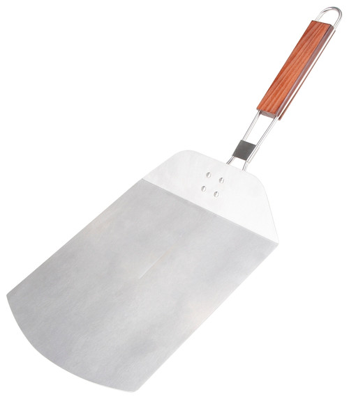 Omaha Pizza Spatula, 9-1/2 in W Blade, 1.0 mm Gauge, Stainless Steel Blade, Stainless Steel, Wood Handle [SKU: ORG9430703]