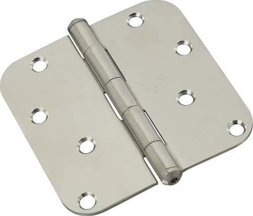 National Hardware N830-270 Door Hinge, Stainless Steel, Zinc, Non-Rising, Removable Pin, Full-Mortise Mounting, 55 lb [SKU: ORG2048577]
