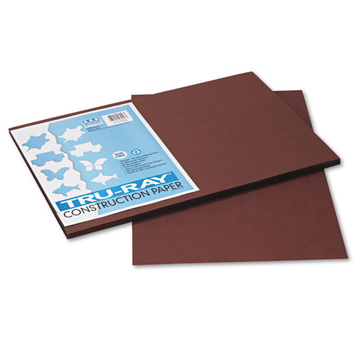 Tru-Ray Construction Paper, 76 lb Text Weight, 12 x 18, Dark Brown, 50/Pack [SKU: PAC103056]