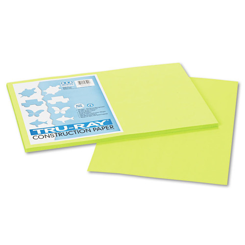 Tru-Ray Construction Paper, 76 lb Text Weight, 12 x 18, Brilliant Lime, 50/Pack [SKU: PAC103425]