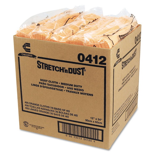 Stretch 'n Dust Cloths, 11 5/8 x 24, Yellow, 40 Cloths/Pack, 10 Packs/Carton [SKU: CHI0412]