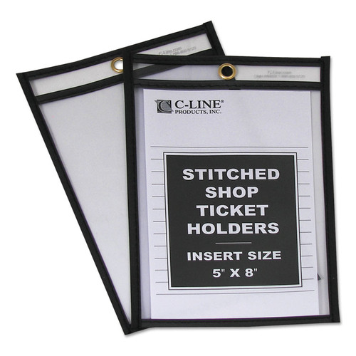 Shop Ticket Holders, Stitched, Both Sides Clear, 25 Sheets, 5 x 8, 25/Box [SKU: CLI46058]