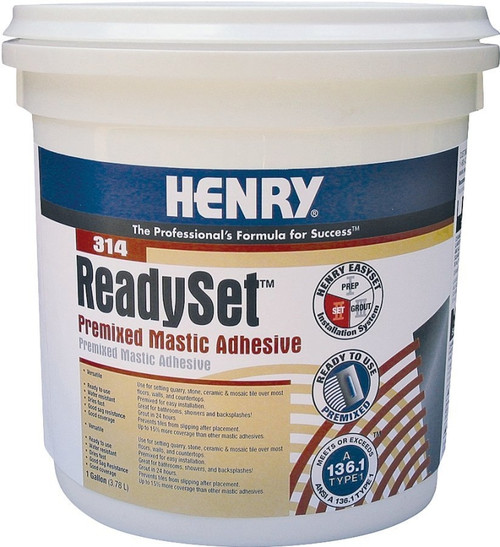 HENRY 12256 Mastic Adhesive, Off-White, 1 gal Container [SKU: ORG0811208]