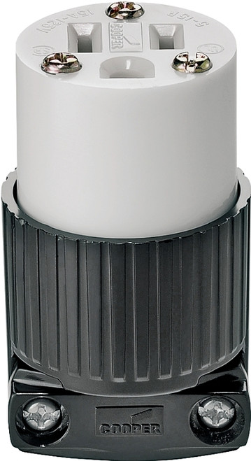 Eaton Wiring Devices 5269 Eagle Electrical Connector, 2 -Pole, 15 A, 125 V, NEMA: NEMA 5-15, Black/White [SKU: ORG6269450]
