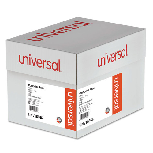 Printout Paper, 1-Part, 20 lb Bond Weight, 14.88 x 11, White, 2,400/Carton [SKU: UNV15865]
